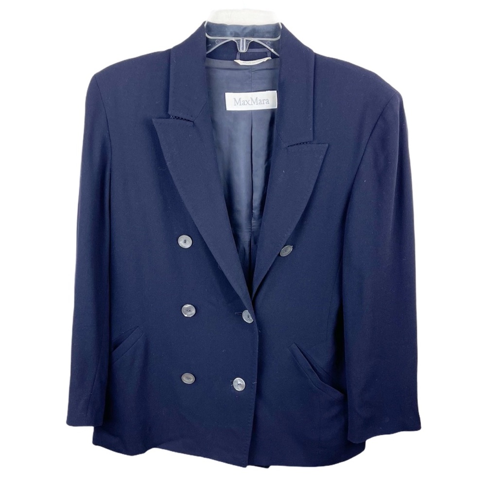 MaxMara Double Breasted Blue Blazer
